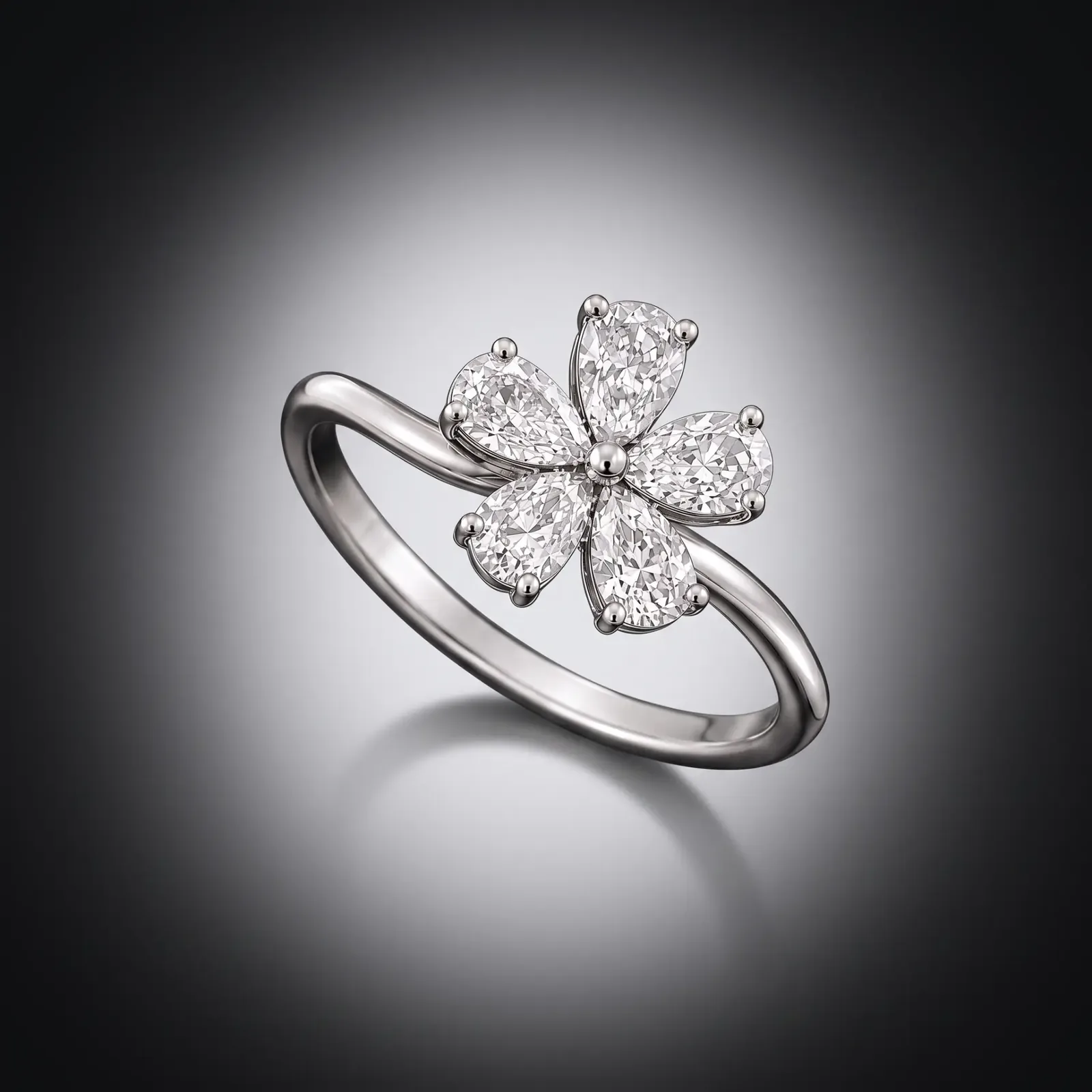 Silver Ring — Women, White Blossom
